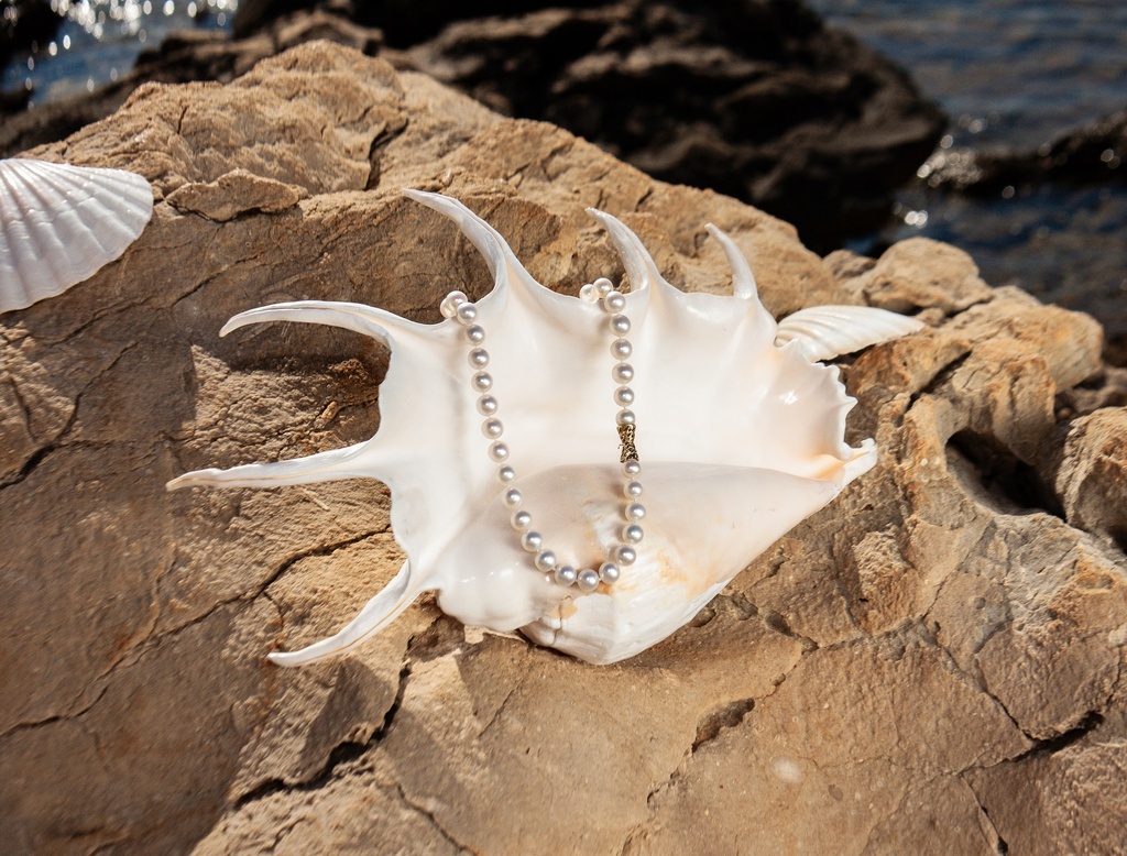 [VCCN16] 9-10mm AA+ White Freshwater Pearl Necklace