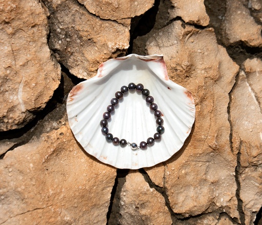 9-10mm Black Freshwater Pearl Bracelet